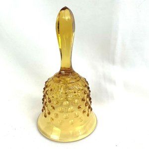 Vintage Fenton Art Glass Amber Hobnail Bell